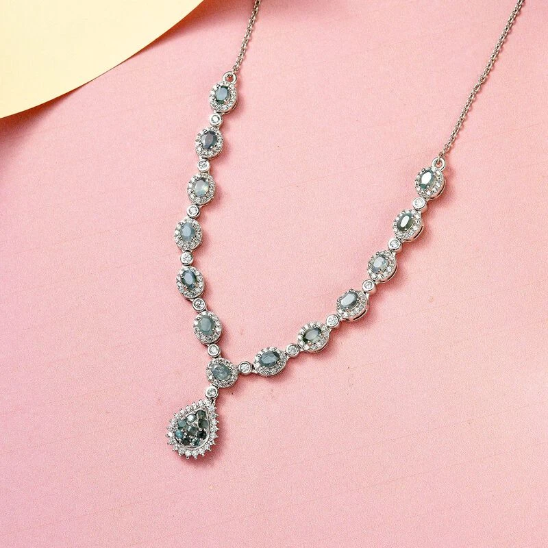 Alexandrit Halskette, Ca. 45 Cm, 925 Silber Platiniert Ca. 4.59 Ct 5 Alexandrit Halskette, Ca. 45 Cm, 925 Silber Platiniert Ca. 4.59 Ct – Bild 3