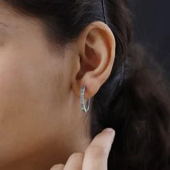 Alexandrit Creolen, 925 Silber Platiniert Ca. 1.39 Ct -Schmuck Shoplc 7255091 2