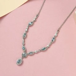 Alexandrit Halskette, Ca. 50 Cm, 925 Silber Platiniert Ca. 1,43 Ct -Schmuck Shoplc 7255093 2