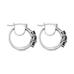 Elite Schungit Creolen, 925 Silber Platiniert Ca. 1.65 Ct -Schmuck Shoplc 7255166 3