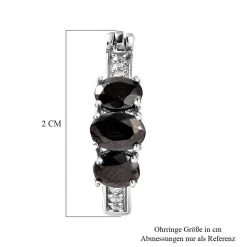 Elite Schungit Creolen, 925 Silber Platiniert Ca. 1.65 Ct -Schmuck Shoplc 7255166 4