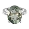 Prasiolith Ring, 925 Silber Platiniert (Größe 20.00) Ca. 15,00 Ct -Schmuck Shoplc 7255726