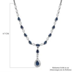 Kaschmir Kyanit Halskette, Ca. 45 Cm, 925 Silber Platiniert Ca. 4.08 Ct -Schmuck Shoplc 7257128 5