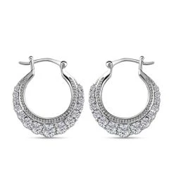 Weiße Zirkonia Ohrringe, Messing, Platiniert Ca. 4.08 Ct -Schmuck Shoplc 7257499 3