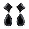 Schwarze Spinell Ohrringe, 925 Silber Platiniert Ca. 20,70 Ct -Schmuck Shoplc 7257533