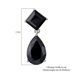 Schwarze Spinell Ohrringe, 925 Silber Platiniert Ca. 20,70 Ct -Schmuck Shoplc 7257533 4