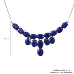 Masoala Saphir (Fissure Gefüllt) Collier, Ca. 45 Cm, 925 Silber Platiniert Ca. 26.84 Ct -Schmuck Shoplc 7257547 4