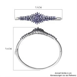 Tansanit Armreif, Ca. 19 Cm, 925 Silber Platiniert Ca. 5.35 Ct -Schmuck Shoplc 7257569 5