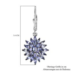 Tansanit Ohrringe, 925 Silber Platiniert Ca. 4.09 Ct -Schmuck Shoplc 7257571 5
