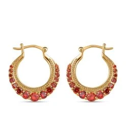 Granat Zirkonia Ohrringe, Messing Vergoldet Ca. 4,24 Ct -Schmuck Shoplc 7257575 3