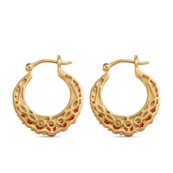 Granat Zirkonia Ohrringe, Messing Vergoldet Ca. 4,24 Ct -Schmuck Shoplc 7257575 4