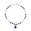 Lapislazuli Collier, Ca. 45 Cm, Silberfarben Ca. 83,00 Ct -Schmuck Shoplc 7257902