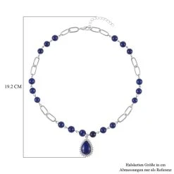 Lapislazuli Collier, Ca. 45 Cm, Silberfarben Ca. 83,00 Ct 9 Lapislazuli Collier, Ca. 45 Cm, Silberfarben Ca. 83,00 Ct -Schmuck Shoplc 7257902 3