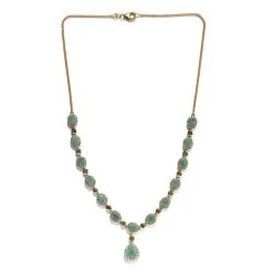 Socoto Smaragd Collier, Ca. 45 Cm, 925 Silber Gelbgold Vermeil Ca. 14.00 Ct -Schmuck Shoplc 7258400 3