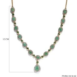 Socoto Smaragd Collier, Ca. 45 Cm, 925 Silber Gelbgold Vermeil Ca. 14.00 Ct -Schmuck Shoplc 7258400 5