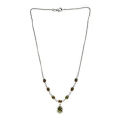 Kanadische Ammolit Halskette, Ca. 45 Cm, 925 Silber Platiniert Ca. 8.49 Ct -Schmuck Shoplc 7258881 3