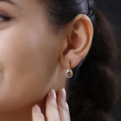 Natürliche Goldene Tansanit Und Weiße Zirkon Ohrringe, 925 Silber Gelbgold Vermeil Ca. 1.24 Ct -Schmuck Shoplc 7259204 2