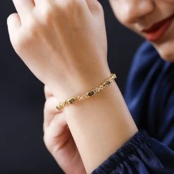 Natürliches Goldenes Tansanit Und Weißes Zirkon Armband, Ca. 20 Cm, 925 Silber Gelbgold Vermeil Ca. 2,78 Ct -Schmuck Shoplc 7259294 2