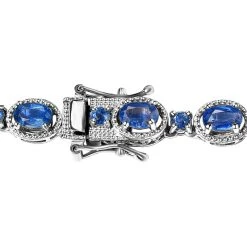 Kaschmir Kyanit Halskette, Ca. 45 Cm, 925 Silber Platiniert Ca. 27.60 Ct -Schmuck Shoplc 7259770 4