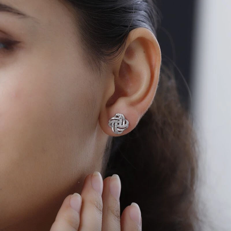 Weiße Diamant Ohrringe, 925 Silber Platiniert Ca. 0.20 Ct 5 Weiße Diamant Ohrringe, 925 Silber Platiniert Ca. 0.20 Ct – Bild 3