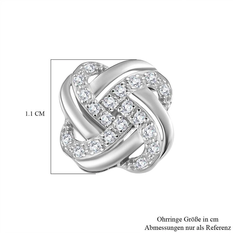 Weiße Diamant Ohrringe, 925 Silber Platiniert Ca. 0.20 Ct 7 Weiße Diamant Ohrringe, 925 Silber Platiniert Ca. 0.20 Ct – Bild 5