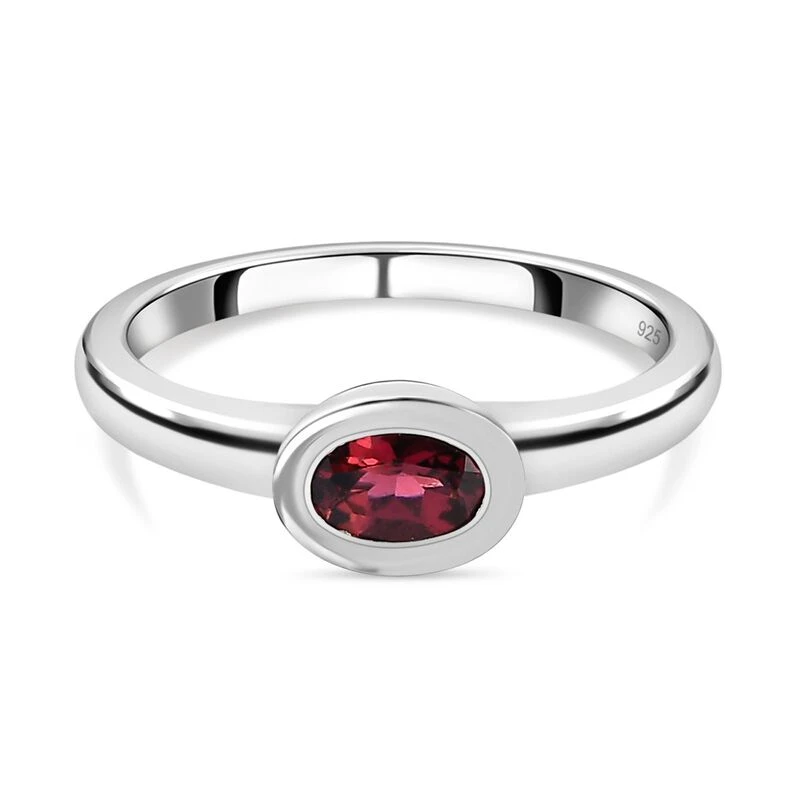 AA Rubellit Ring, 925 Silber Platiniert (Größe 18.00) Ca. 0.42 Ct 3 AA Rubellit Ring, 925 Silber Platiniert (Größe 18.00) Ca. 0.42 Ct