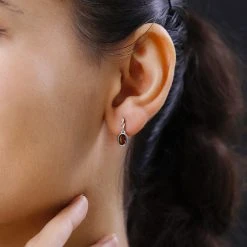 Kirsch Citrin Ohrringe, 925 Silber Platiniert Ca. 0.71 Ct -Schmuck Shoplc 7260209 2