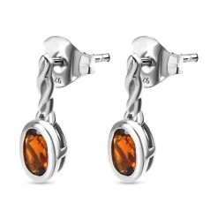 Kirsch Citrin Ohrringe, 925 Silber Platiniert Ca. 0.71 Ct -Schmuck Shoplc 7260209 3