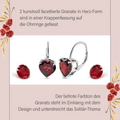 Natürliche Mosambik Granat Herz-Ohrringe, 925 Silber Platiniert Ca. 7.28 Ct -Schmuck Shoplc 7260515 4