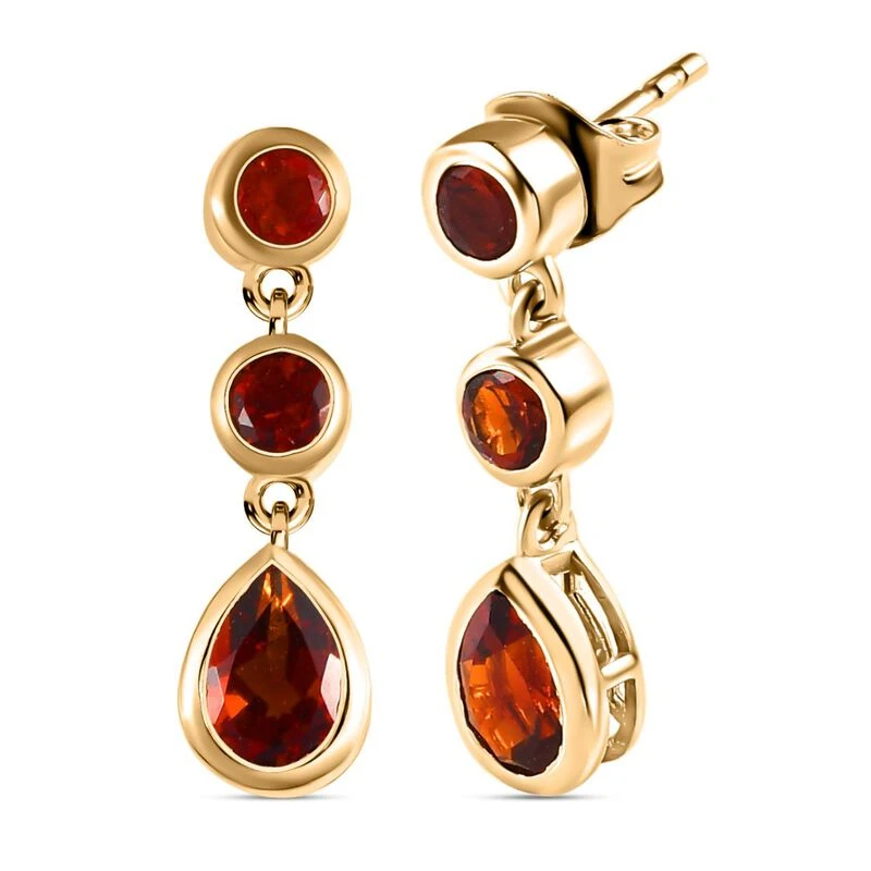 Kirsch Citrin Ohrringe, 925 Silber Vergoldet Ca. 1.86 Ct 6 Kirsch Citrin Ohrringe, 925 Silber Vergoldet Ca. 1.86 Ct – Bild 4