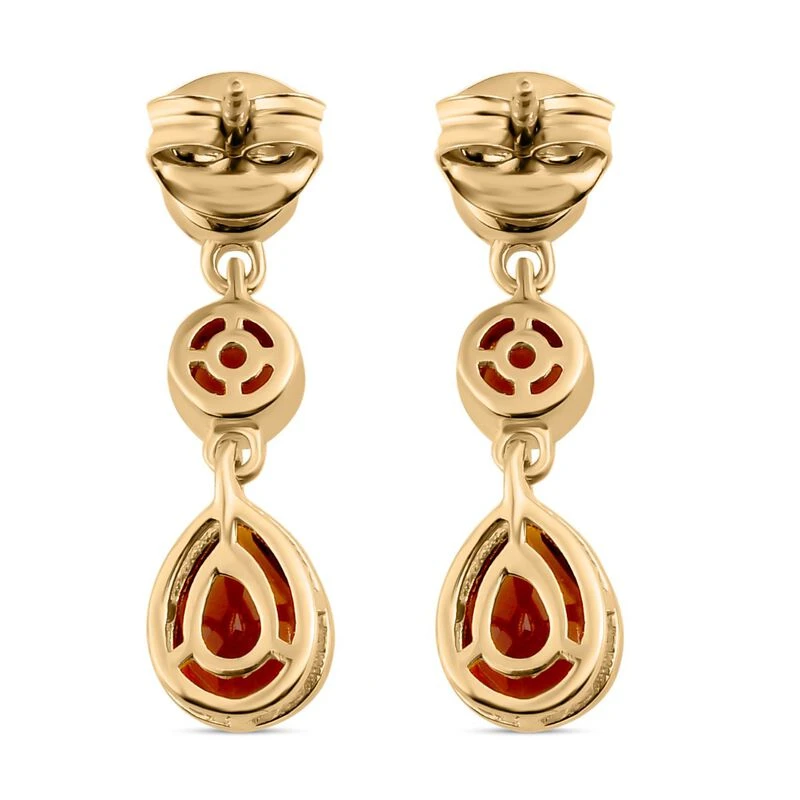 Kirsch Citrin Ohrringe, 925 Silber Vergoldet Ca. 1.86 Ct 7 Kirsch Citrin Ohrringe, 925 Silber Vergoldet Ca. 1.86 Ct – Bild 5