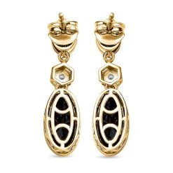 Schwarze Turmalin Ohrringe, 925 Silber Vergoldet Ca. 5.18 Ct 12 Schwarze Turmalin Ohrringe, 925 Silber Vergoldet Ca. 5.18 Ct -Schmuck Shoplc 7261590 4