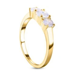 Lustro Stella - Weißer Zirkonia-Ring, 925 Silber Vergoldet (Größe 16.00) Ca. 1,75 Ct -Schmuck Shoplc 7261703 3