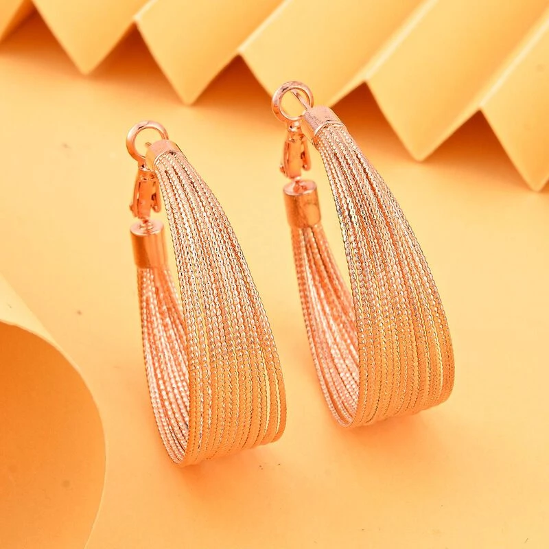 Designer Inspirierte Creolen, Roséfarben 4 Designer Inspirierte Creolen, Roséfarben – Bild 2