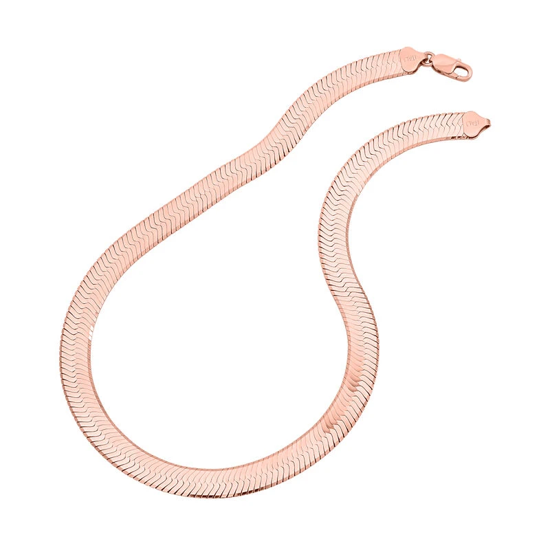 Italienisches Fischgrät-Collier, Ca. 45 Cm, 925 Silber Rosévergoldet Ca. 42,40g 6 Italienisches Fischgrät-Collier, Ca. 45 Cm, 925 Silber Rosévergoldet Ca. 42,40g – Bild 4