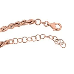 Italienische Kordelkette, Ca. 45+5 Cm, 925 Silber Rosévergoldet -Schmuck Shoplc 7262602 1