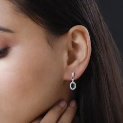 London Blau Topas Und Weiße Zirkon Ohrringe, 925 Silber Platiniert Ca. 9.17 Ct 10 London Blau Topas Und Weiße Zirkon Ohrringe, 925 Silber Platiniert Ca. 9.17 Ct -Schmuck Shoplc 7262648 2