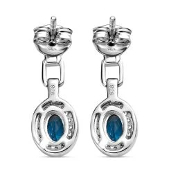 London Blau Topas Und Weiße Zirkon Ohrringe, 925 Silber Platiniert Ca. 9.17 Ct 12 London Blau Topas Und Weiße Zirkon Ohrringe, 925 Silber Platiniert Ca. 9.17 Ct -Schmuck Shoplc 7262648 4