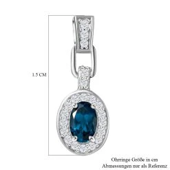 London Blau Topas Und Weiße Zirkon Ohrringe, 925 Silber Platiniert Ca. 9.17 Ct 13 London Blau Topas Und Weiße Zirkon Ohrringe, 925 Silber Platiniert Ca. 9.17 Ct -Schmuck Shoplc 7262648 5