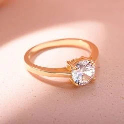 Lustro Stella - Weißer Zirkonia Ring, 925 Silber Vergoldet (Größe 16.00) Ca. 2.15 Ct -Schmuck Shoplc 7263007 1