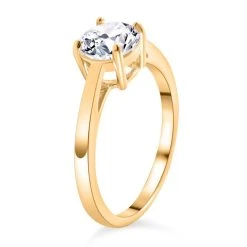 Lustro Stella - Weißer Zirkonia Ring, 925 Silber Vergoldet (Größe 16.00) Ca. 2.15 Ct -Schmuck Shoplc 7263007 4