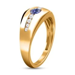Tansanit Und Weißer Zirkon Ring, 925 Silber Vergoldet (Größe 17.00), Ca. 0.54 Ct 13 Tansanit Und Weißer Zirkon Ring, 925 Silber Vergoldet (Größe 17.00), Ca. 0.54 Ct -Schmuck Shoplc 7263510 4