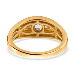 Tansanit Und Weißer Zirkon Ring, 925 Silber Vergoldet (Größe 17.00), Ca. 0.54 Ct 14 Tansanit Und Weißer Zirkon Ring, 925 Silber Vergoldet (Größe 17.00), Ca. 0.54 Ct -Schmuck Shoplc 7263510 5