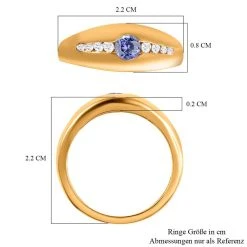Tansanit Und Weißer Zirkon Ring, 925 Silber Vergoldet (Größe 17.00), Ca. 0.54 Ct 15 Tansanit Und Weißer Zirkon Ring, 925 Silber Vergoldet (Größe 17.00), Ca. 0.54 Ct -Schmuck Shoplc 7263510 6