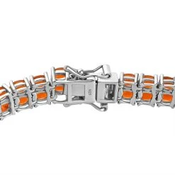 Salamanca Feueropal Armband, Ca. 19 Cm, 925 Silber Platiniert Ca. 9.74 Ct -Schmuck Shoplc 7263643 3