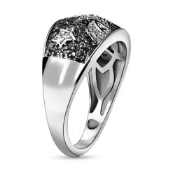 GP Kollektion - Weißer Und Schwarzer Diamant Ring, 925 Silber Platiniert (Größe 20.00) Ca. 0.50 Ct 13 GP Kollektion - Weißer Und Schwarzer Diamant Ring, 925 Silber Platiniert (Größe 20.00) Ca. 0.50 Ct -Schmuck Shoplc 7263967 4
