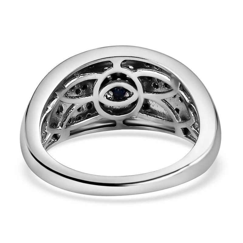 GP Kollektion - Weißer Und Schwarzer Diamant Ring, 925 Silber Platiniert (Größe 20.00) Ca. 0.50 Ct 8 GP Kollektion - Weißer Und Schwarzer Diamant Ring, 925 Silber Platiniert (Größe 20.00) Ca. 0.50 Ct – Bild 6