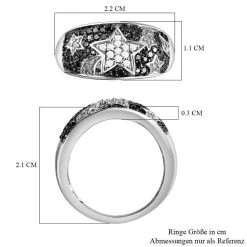 GP Kollektion - Weißer Und Schwarzer Diamant Ring, 925 Silber Platiniert (Größe 20.00) Ca. 0.50 Ct 15 GP Kollektion - Weißer Und Schwarzer Diamant Ring, 925 Silber Platiniert (Größe 20.00) Ca. 0.50 Ct -Schmuck Shoplc 7263967 6