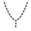 London Blau Topas Collier, Ca. 45 Cm, 925 Silber Platiniert Ca. 9.18 Ct -Schmuck Shoplc 7264293