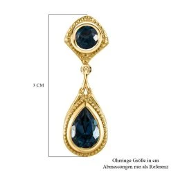 London Blau Topas Ohrringe, 925 Silber Vergoldet Ca. 4.20 Ct -Schmuck Shoplc 7264325 4
